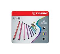 Pennarelli Pen 68 - colori assortiti - Stabilo - scatola in metallo 20 pezzi