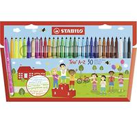 Fibre-Tip Pen with Triangular Grip Zone - STABILO Trio A-Z - Pack of 30 - Assort