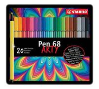 Pennarelli Pen 68 - colori assortiti - Stabilo - scatola in metallo 20 pezzi