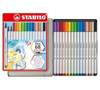 Pennarelli Pen 68 Brush - Stabilo - scatola metallo 15 pezzi Quantita min. 1