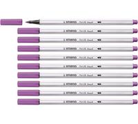 STABILO - Pennarello Premium con punta a pennello - Pen 68 brush | Confezione da 10, Prugna