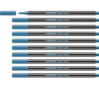 STABILO - Pennarello Premium Metallizzato - Pen 68 metallic | Confezione da 10, Blu Metallizzato