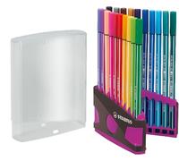 Premium Fibre-Tip Pen - STABILO Pen 68 - ColorParade in Anthracite/Pink - Pack o