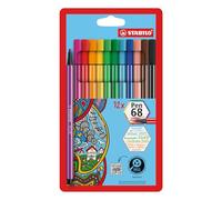STABILO - Pennarello Premium - Pen 68 | Astuccio da 12, Colori Assortiti