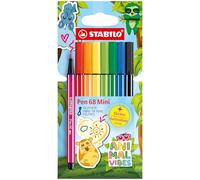 STABILO Pen 68 Mini - Animal Vibes - Pennarello Premium - Astuccio da 8 - Colori assortiti