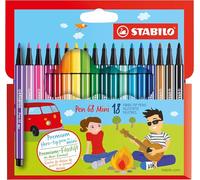 Stabilo Pen 68 - Pennarello Premium - Mini - Astuccio da 18 - Colori assortiti