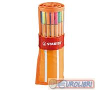 STABILO POINT 88 25 COLORI + 5 NEON ROTOLO TESSUTO