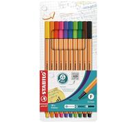 STABILO point 88 - Fineliner - Astuccio da 10 - Colori assortiti