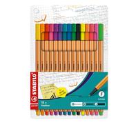 Stabilo point 88 - Fineliner - Astuccio da 15 (10 + 5 NEON) - Colori assortiti