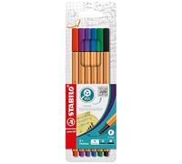 STABILO point 88 penna tecnica Nero, Blu, Verde, Lillà, Rosso, Viola 6 pz