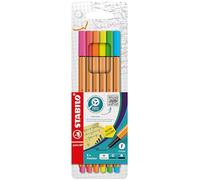 Stabilo point 88 - Fineliner - Astuccio da 6 - Colori NEON assortiti