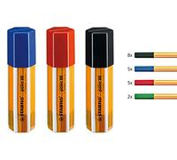 Stabilo point 88 - Fineliner - Big point Office - Box con 20 point 88 in 4 colori ufficio Nero/Blu/Verde/Rosso