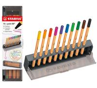 STABILO point 88 - Fineliner - Click Set da 10 - Colori assortiti