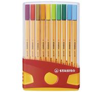 STABILO - point 88 - Fineliner - Colorparade - Rosso con gancio - Astuccio da 20 - Colori assortiti