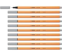 Stabilo point 88 - Fineliner - Confezione da 10 - Grigio Chiaro