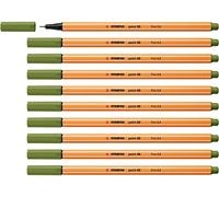 Stabilo point 88 - Fineliner - Confezione da 10 - Verde mimetico