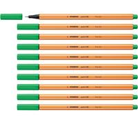 Stabilo point 88 - Fineliner - Confezione da 10 - Verde Smeraldo Chiaro