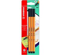 STABILO point 88 - Fineliner - Pack da 3 - Nero