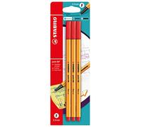STABILO point 88 - Fineliner - Pack da 3 - Rosso