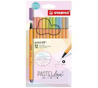 Stabilo point 88 - Fineliner - Pastellove Set - Astuccio da 12 - Colori assortiti