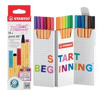 Stabilo point 88 - Fineliner - ZIG ZAG Set da 18 - Colori assortiti