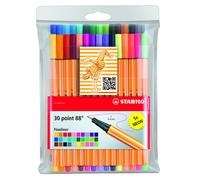 STABILO Point 88 Linea Sottile Pigmento Colori Assortiti - Confezione Di 30