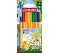 STABILO point 88 Mini - Animal Vibes - Fineliner - Astuccio da 8 - Colori assortiti