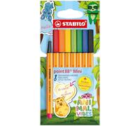 STABILO point 88 Mini - Animal Vibes - Fineliner - Astuccio da 8 - Colori assortiti
