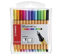 Fineliner - STABILO point 88 Mini - 12er Pack - mit 12 verschiedenen Farben