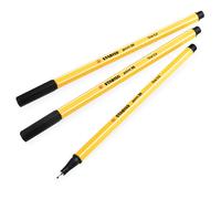 STABILO Point 88 Penne Fineliner 0,4mm Punta Fine Nera Confezione Da 3