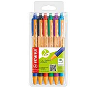 Penne a scatto Stabilo Pointball - 135860 Penne colori assortiti con tratto da 0.5 mm e fusto di colore arancione in confezione da 6 Pz.