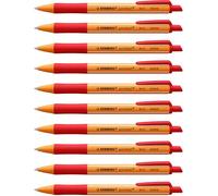 Stabilo pointball - Penna a Sfera Ecosostenibile - CO2 neutral - Confezione da 10 - Rosso