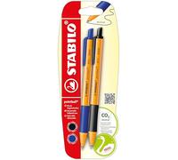 Stabilo pointball - Penna a Sfera Ecosostenibile - CO2 neutral - Pack da 2 - Nero/Blu