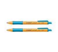 STABILO PoINTBALL - Set di 2 penne a sfera retrattile, tratto 0,5 mm, colore: Turchese