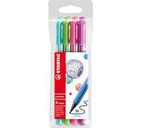 Stabilo pointMax - Fineliner Premium - Astuccio da 4 Spring - Colori assortiti, Verde Ghiaccio/Verde chiaro/Rosa/Lilla