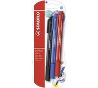 Stabilo pointMax - Fineliner Premium - Pack da 3 - Nero/Blu Oltremare/Carminio