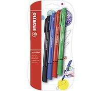 STABILO Fineliner Premium pointMax - Pack da 4 - Colori assortiti, Nero/Blu Oltremare/Carminio/Verde