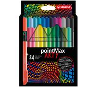 STABILO pointMax penna tecnica Medio Colori assortiti 24 pz (STABILO ARTY pointMax Nylon Fibre Tip Pen 0.8mm Line Assorted Colo