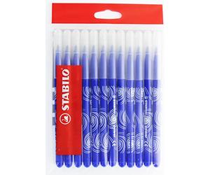 Stabilo Power - Ricarica Schoolpack di 12 pennarelli, punta media blu