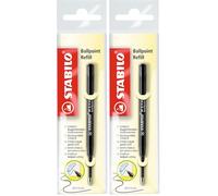 STABILO Refill - Cartuccia per Penna a Sfera - Tratto M (0,5mm) - Nero (Confezione da 2)