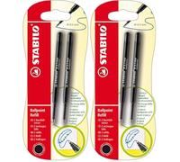 STABILO Refill - Cartuccia per Penna a Sfera - Tratto M (0,5mm) - Pack da 2 - Nero (Confezione da 2)