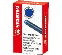 STABILO Refill - Cartuccia per Penna Roller/Stilografica - Confezione da 6 - Blu