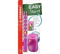 STABILO - School Set - EASYgraph S | Rosa, per Destrimani, con Gomma + Temperino