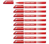 Stabilo SENSOR F - Fineliner con punta ammortizzata - Tratto Fine (0,3 mm) - Confezione da 10 - Rosso