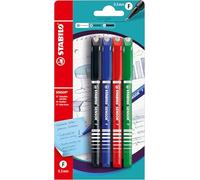 STABILO SENSOR F - Fineliner con punta ammortizzata - Tratto Fine (0,3 mm) - Pack da 4 - Nero/Blu/Rosso/Verde