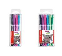 STABILO sensore luminoso assortiti fineliner, portafoglio da 4 pezzi