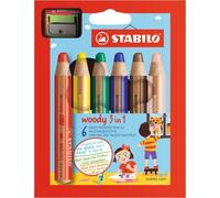 STABILO Set 6 matite 3 in 1 con temperamatite