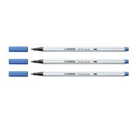 STABILO Set di 3 Pennarelli a punta a pennello, 68 pennelli, colore: blu scuro