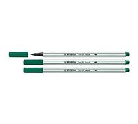 STABILO Set di 3 pennarelli Pen 68 brush, colore: Verde pino