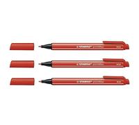 STABILO Set di 3 penne in feltro puntoMax punta media 0,8 mm, rosso carminio